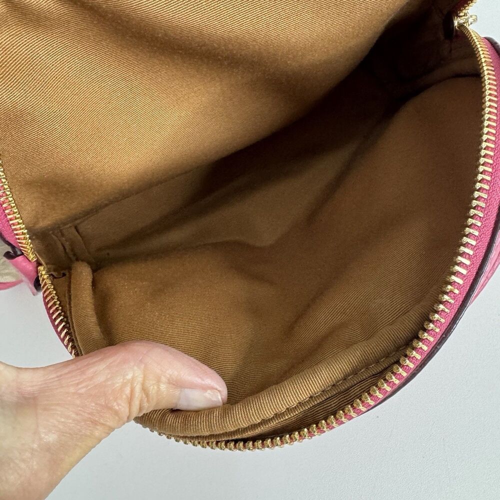 Coach Backpack Court Khaki Pink Saddle Signature Coated Canvas Leather EXC - Picture 6 of 13